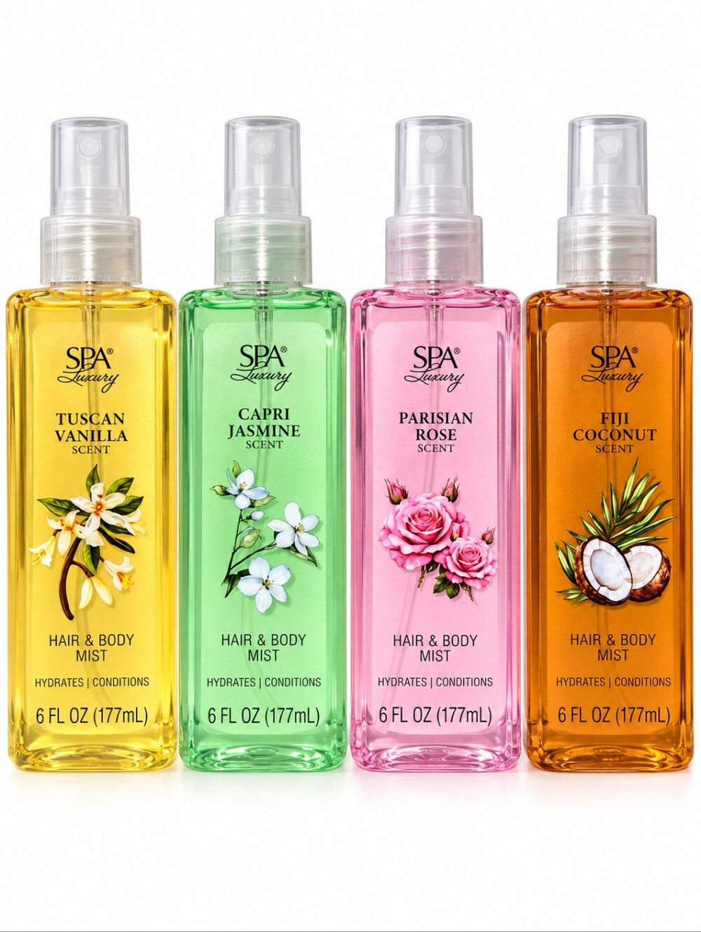 Hydrating / Conditioning Hair & Body Mist Collection Curated Bundle - 4-pieces
